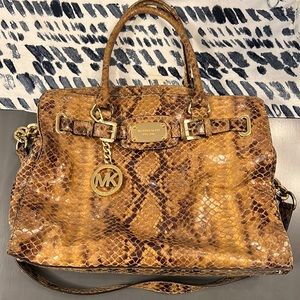 Patent leather snakeskin Michael Kors bag